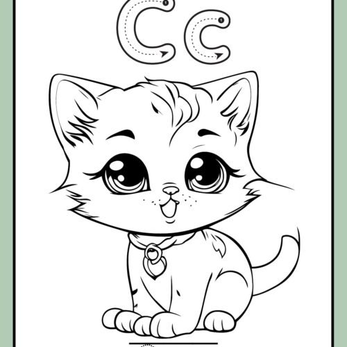 Animal alphabet coloring book inside preview page