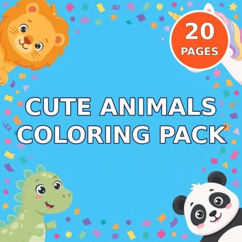 Cute Animals Coloring Pages Pack