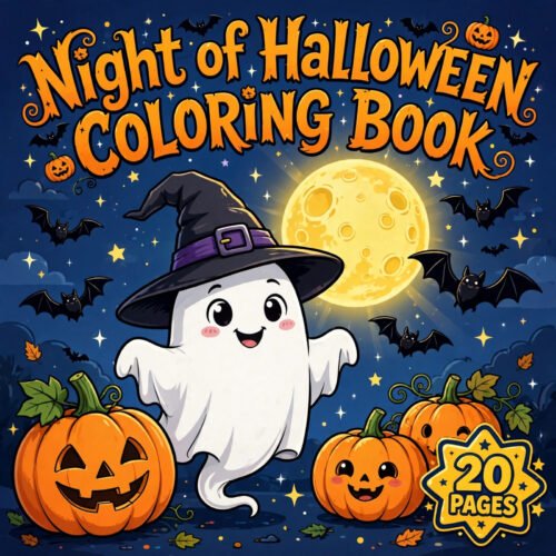 Night of Halloween Coloring Book cover