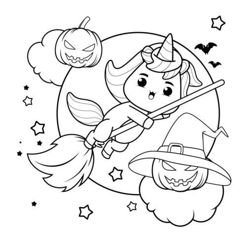 Night of Halloween coloring book inside preview page